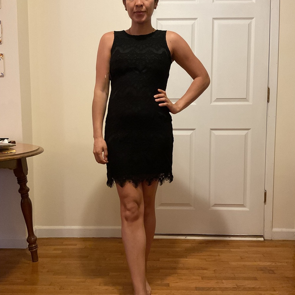 Stella Luce Black Sleeveless Sheath Mini Dress
